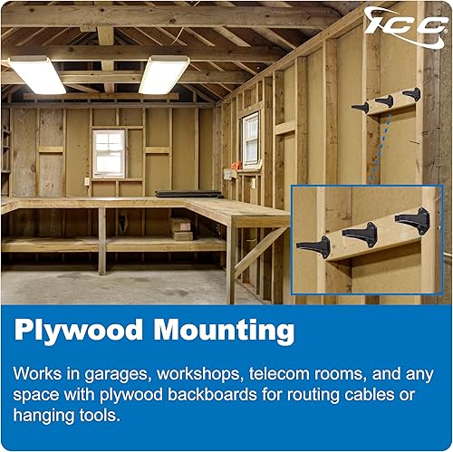 Miniatura 7 de ICC Anillo de plástico de 1.25 pulgadas, vertical, ajuste universal, paquete de 10  Organizador para racks de red y cableado estructurado