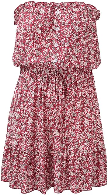 AMDOLE Straight Dress for Women Strapless Dress for Women Summer Beach Smocked Sundress Top Dress Breastfeeding Dress for Women