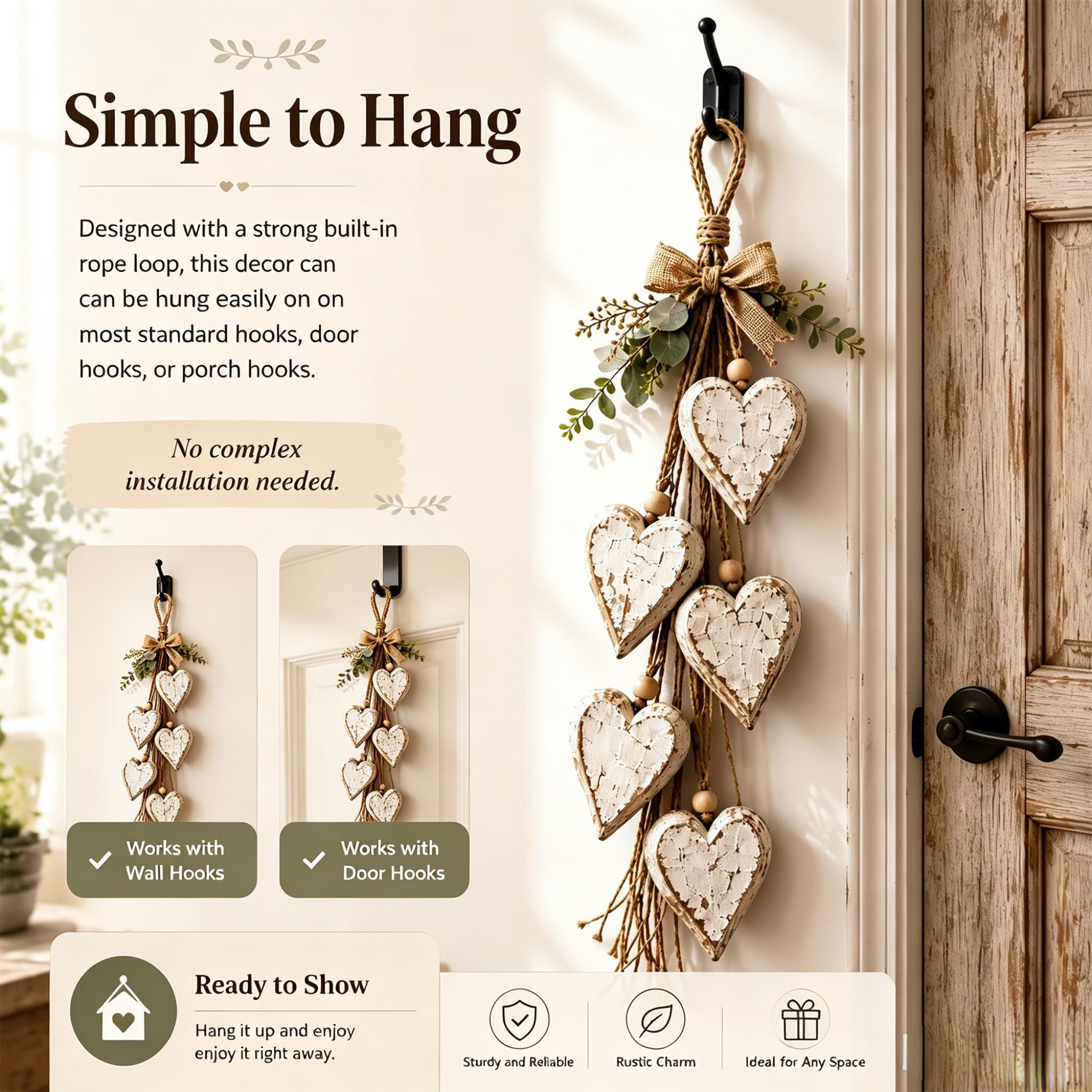 Decorazione da parete a cuore – rustica da appendere in fattoria