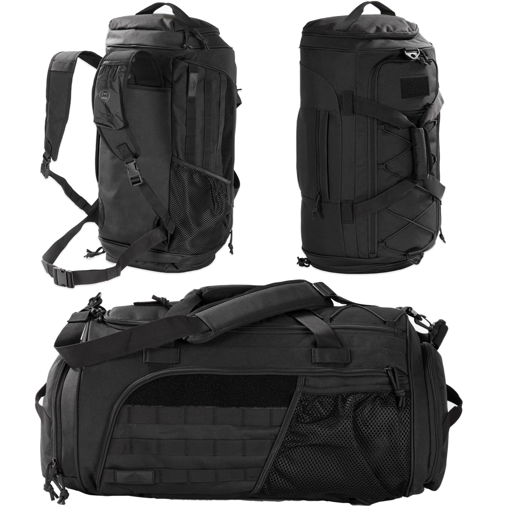 Sac de sport militaire de 60L, sac de sport et sac de voyage de haute qualité avec plusieurs compartiments (y compris compartiment à chaussures et compartiment séparation sec/humide), bandoulière