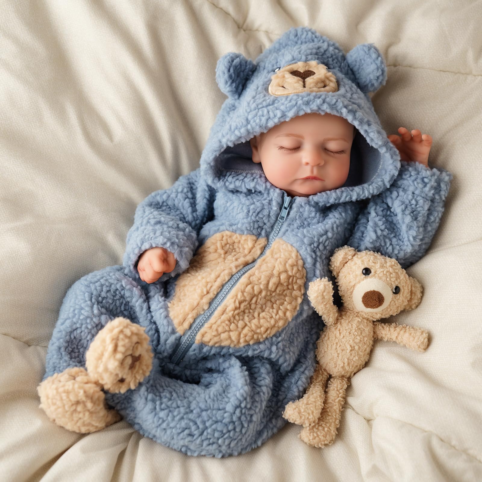 JIZHI Reborn Baby Dolls Boy, 20 Inches Handmade Realistic Babies Softness Cloth Body with Clothes - Image 3