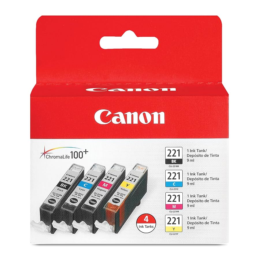 Amazon.com: Canon CLI-221 Genuine Four Color Pack