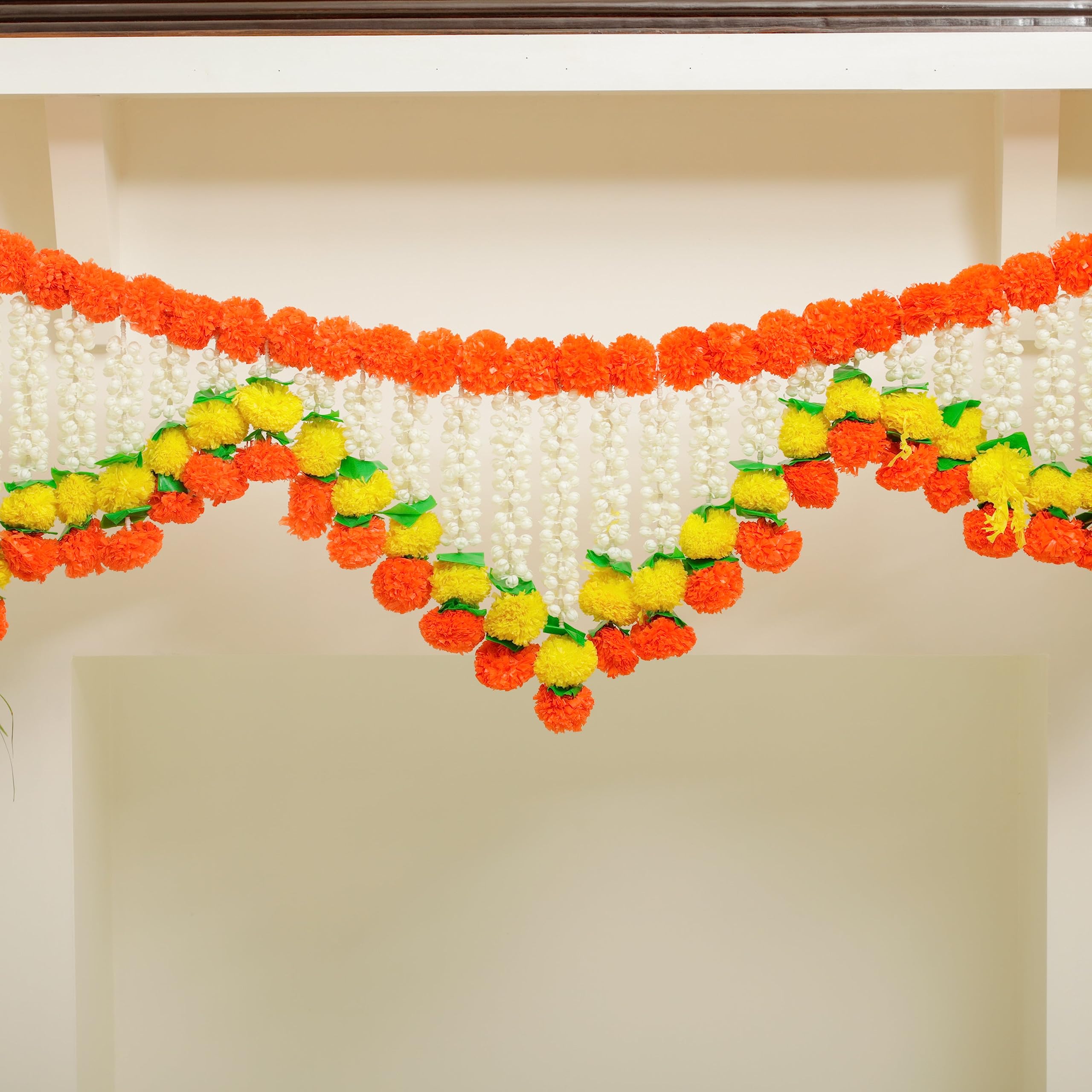 Artificial Marigold Flowers Garlands Door Toran with White Flower Set / Decorative Door Hanging at ₹ 90/piece | Artificial Flowers Garland in Thane | ID: 2850596754991