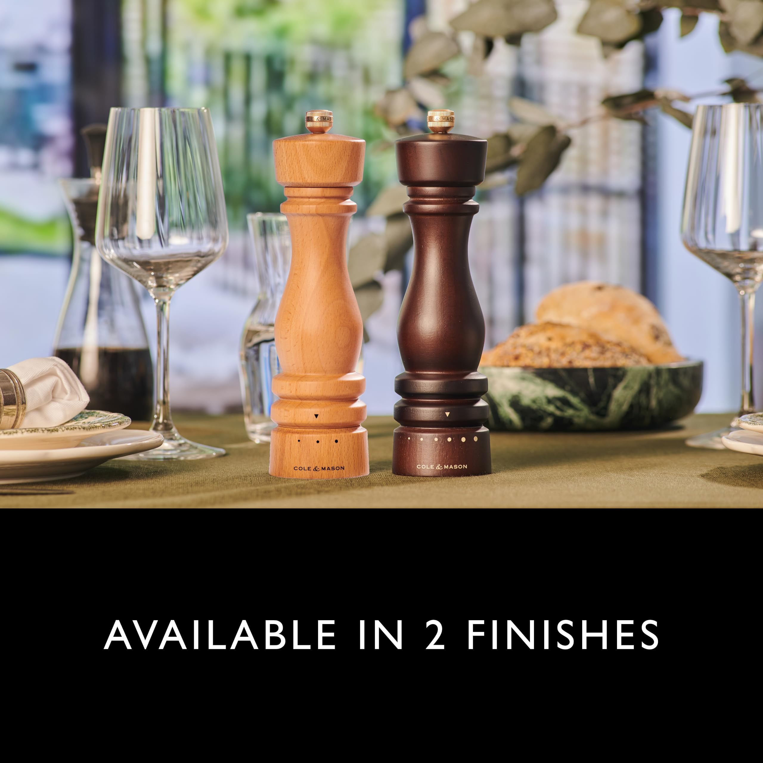Cole & Mason London Moulin à Poivre, Precision+ Sélecteur de Mouture, 22 cm | Moulin a Poivre Manuel en Bois de Hêtre Naturel, Broyeur Acier au Carbone Réglable, Moulin a Epices, Mécanisme garanti à vie
