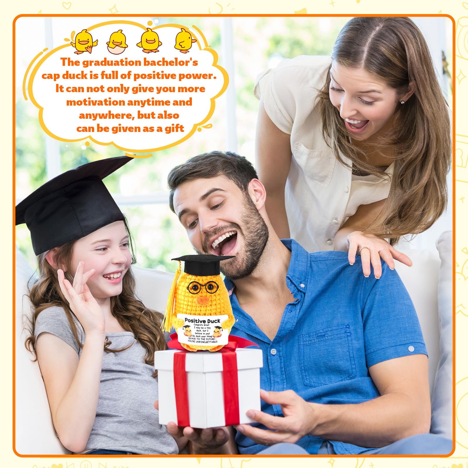 TOYMIS Graduation Crochet Duck with Card - Image 4