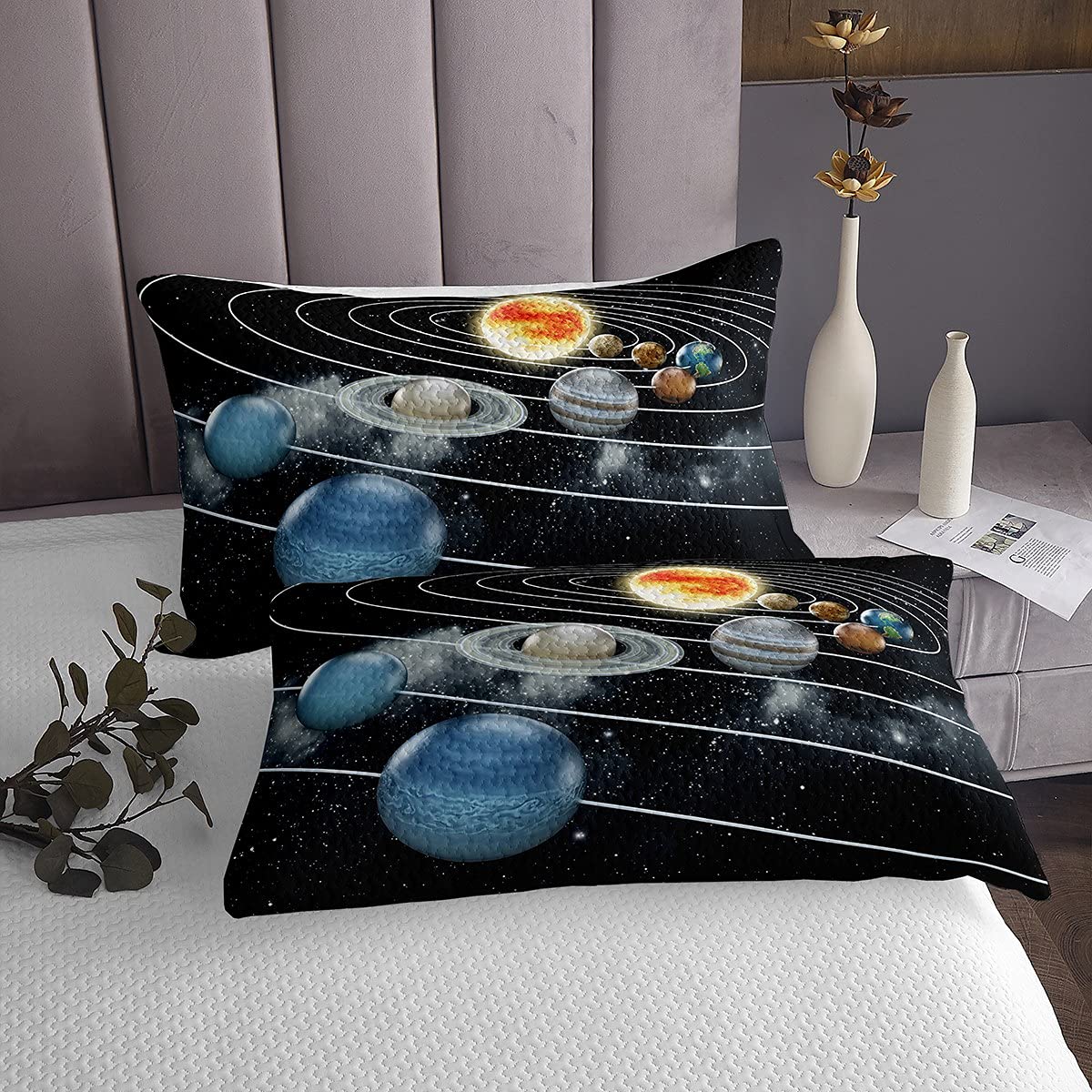 Copriletto Trapuntato 3D Per Bambini Con Stampa Galassia O Calcio - Set 2 Pezzi, Misura 170x230 Cm