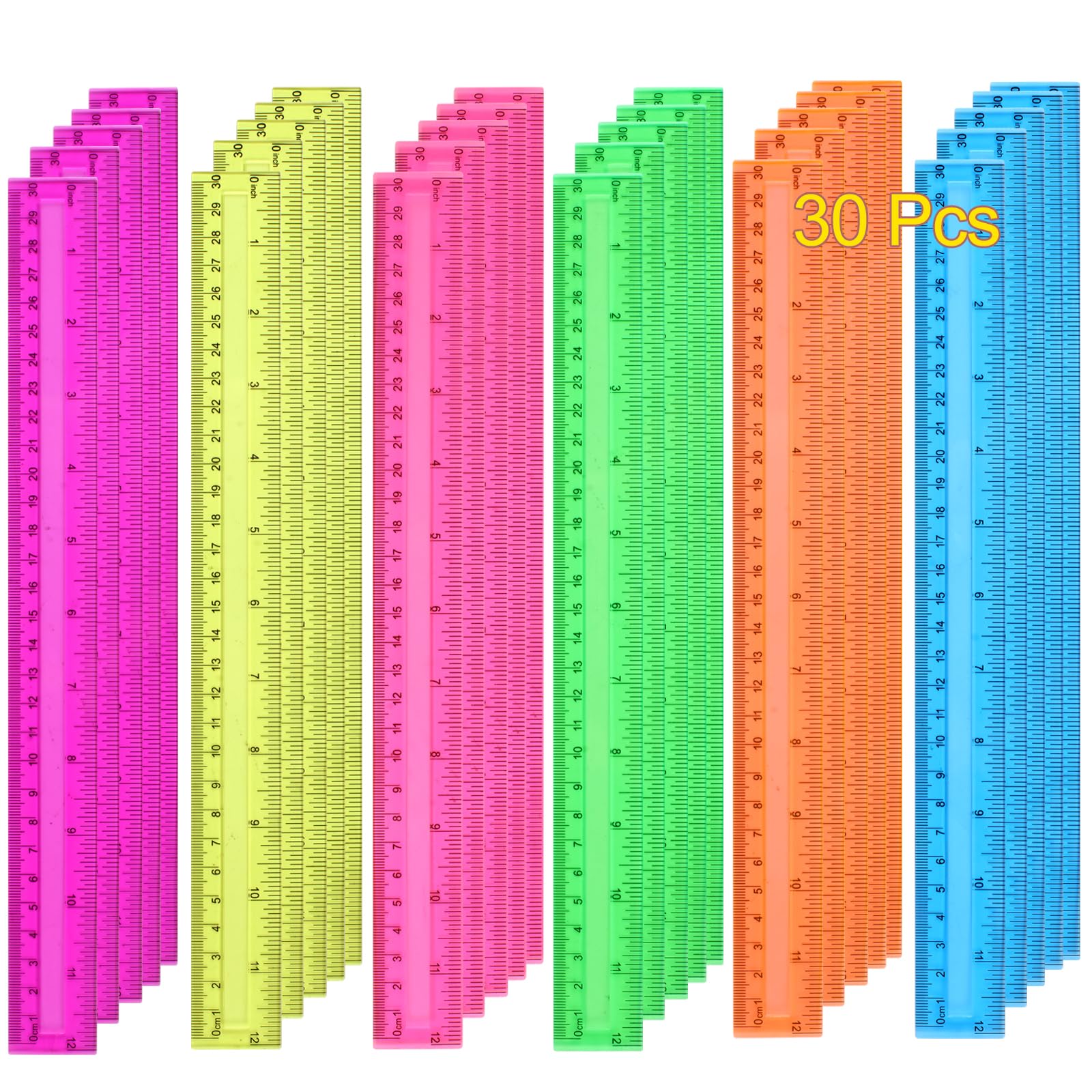 HXSEMAYIG 30-Pack Rulers