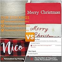 Vista 5 de DearSun Juego de 3, medias de Navidad personalizadas de 18 pulgadas con tecnología de bordado, diseños de Papá Noel, muñeco de nieve y renos