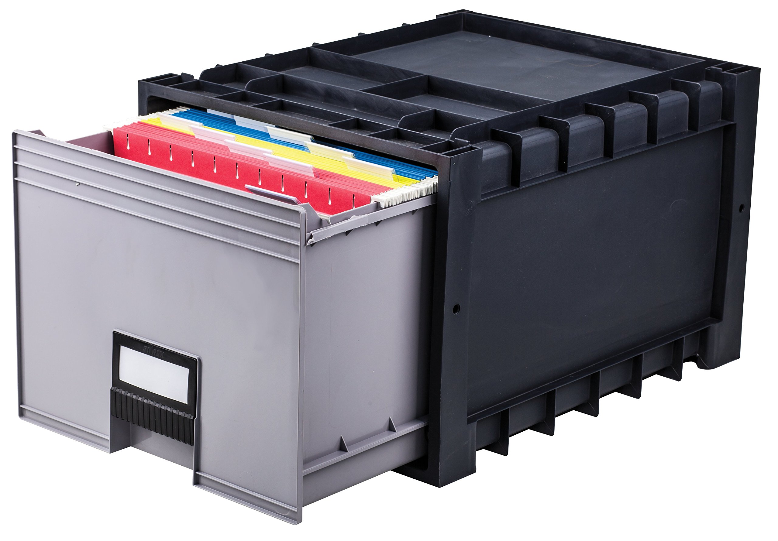 Storex Plastic Archive Storage Lock, Letter Size, 18-Inch Drawer, Black (STX61178U01C)