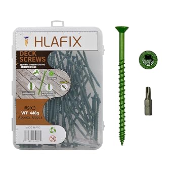 68 PCS Professional Deck Screws #9x3, All Purpose Screws, 1500 Hours Salt Spray Test, ACQ-Compatible, Torx/Star Drive Head Screw, Bit Included, Tan