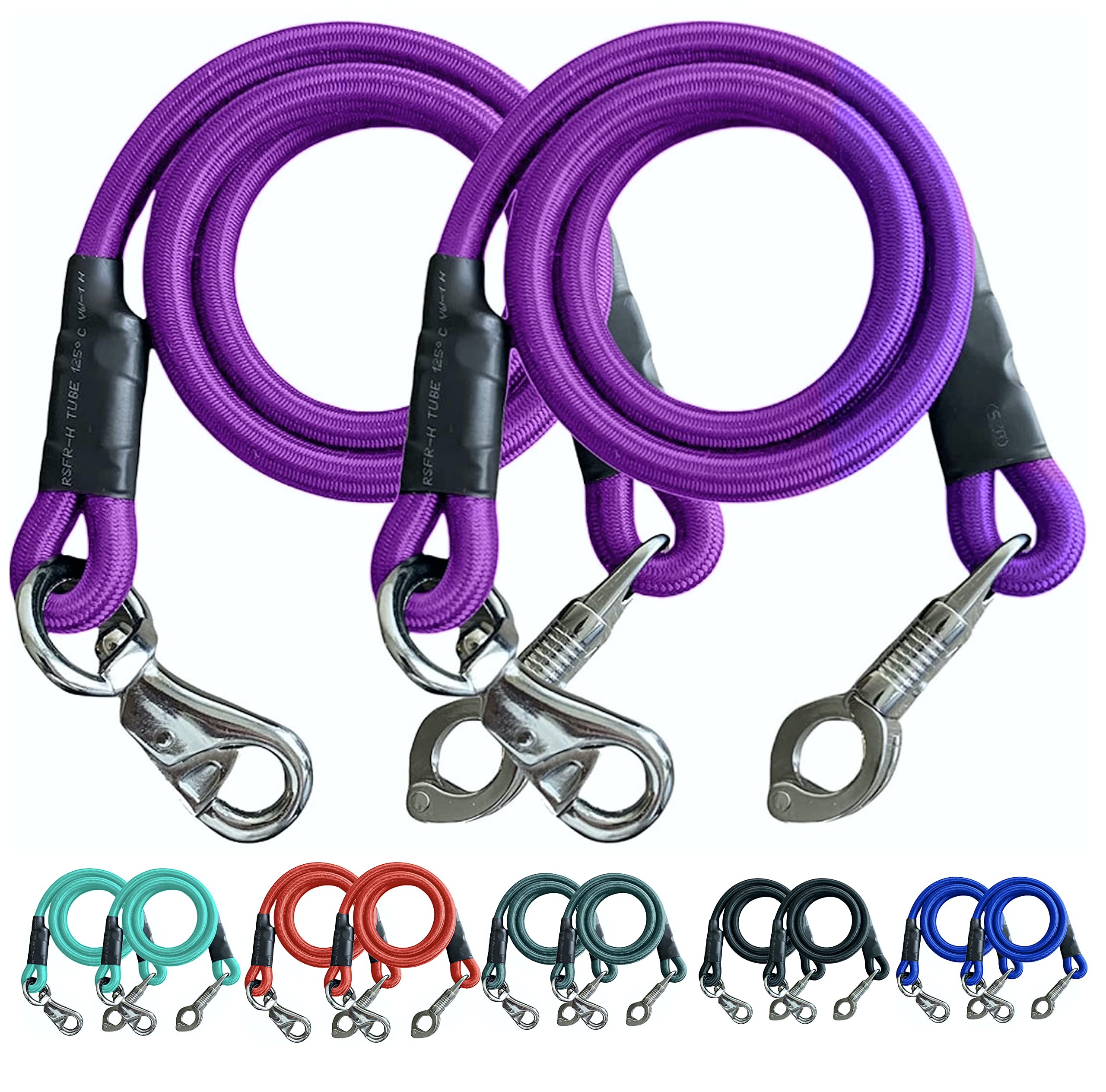 Attaches élastiques pour remorque de cheval Majestic Ally violettes x2