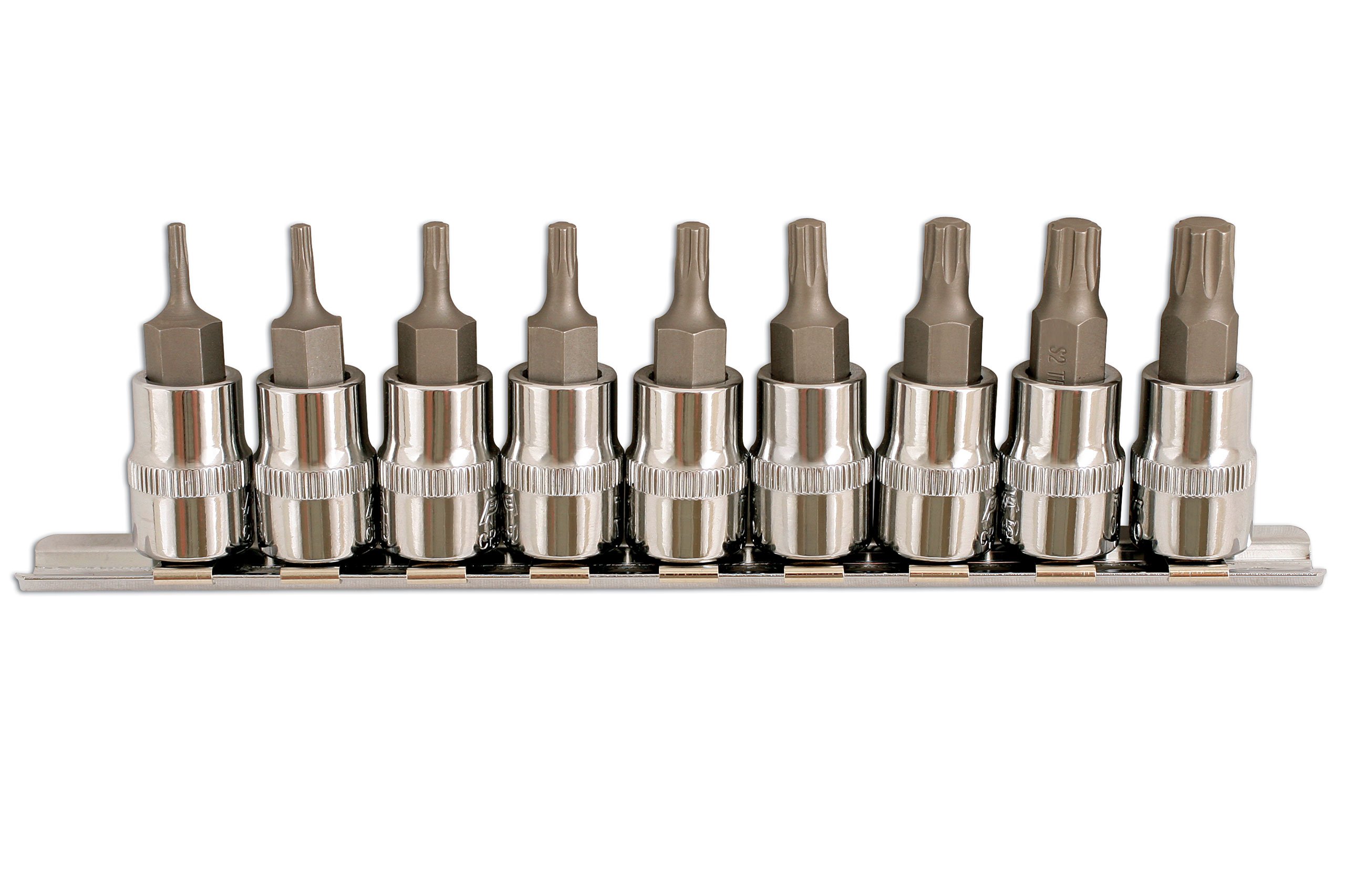 LASER 5213 9Pcs Screwdriver Torx Plus Socket Bit Set 3/8"" Drive CRV S2 Steel