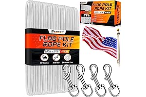 5/16" 100Ft Flagpole Rope Kit Upgraded Swivel Snap Hook Flag Rope for Flagpole Replacement Accessories