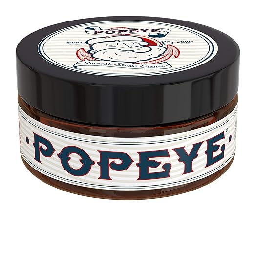 Popeye Shaving Co Shave Cream for Men Suitable for Sensitive Skin, Smooth Shaving Experience for Razor Burn and Prevent Irritation, Sandalwood Scent, 8 oz
