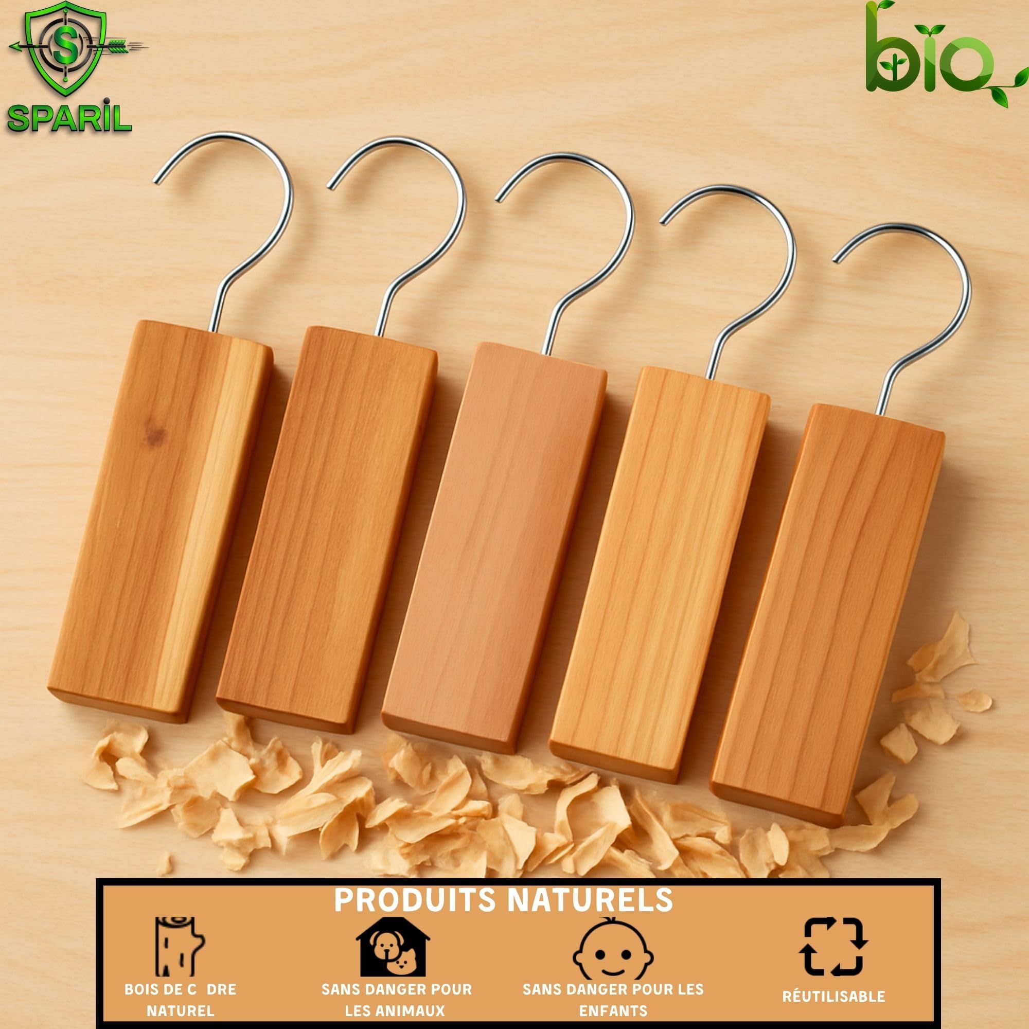 Anti Mites Textile Et Vêtements En Bois De Cedre | 17 pcs | Piège Antimites Naturel Bio Parfumé Contre La Mite Pour Protéger vos habits Dans Votre Armoire, Placard, Penderie | Protection Efficace