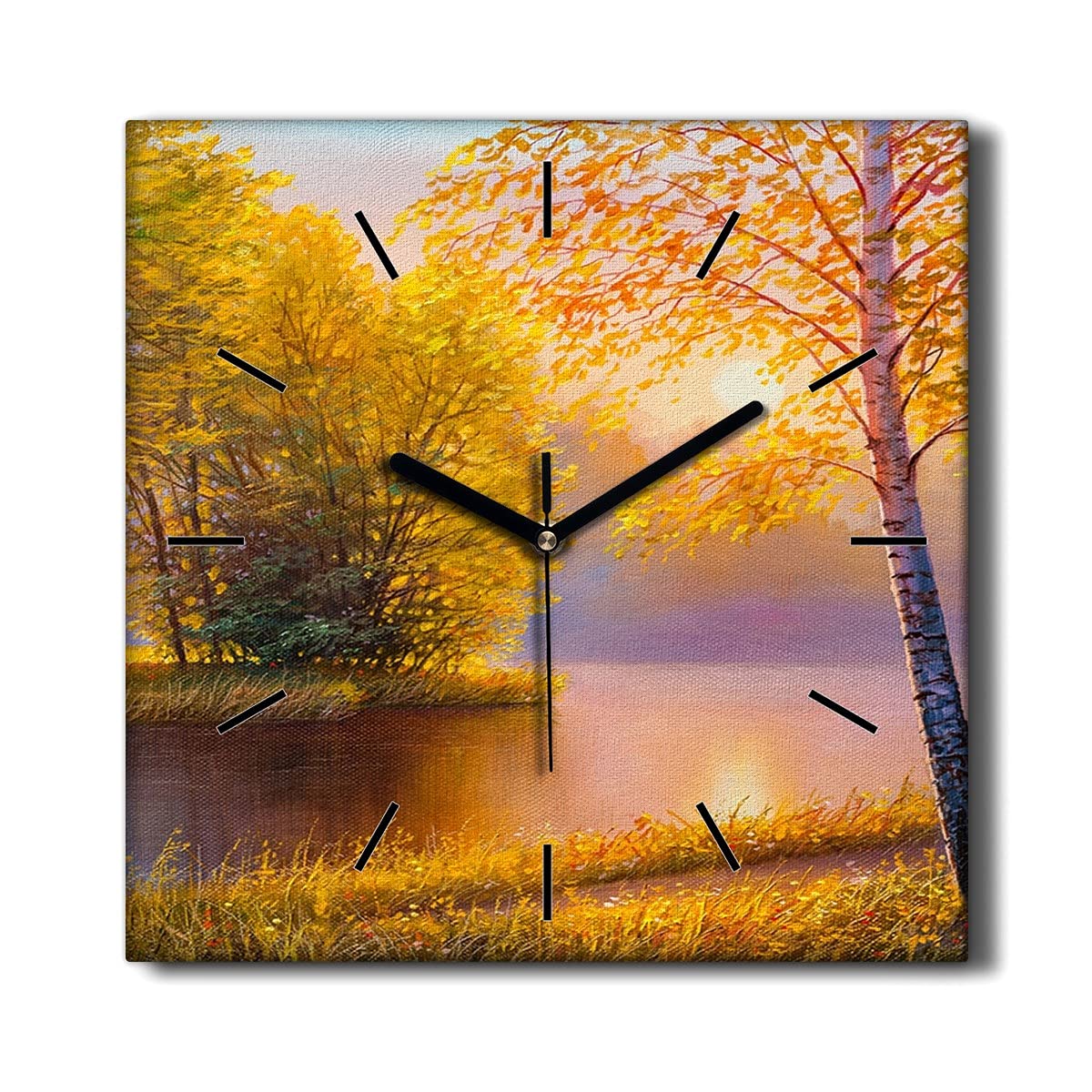 Horloge Murale sans tic-tac Coloray pour un Salon Calme au Motif Nature Sauvage