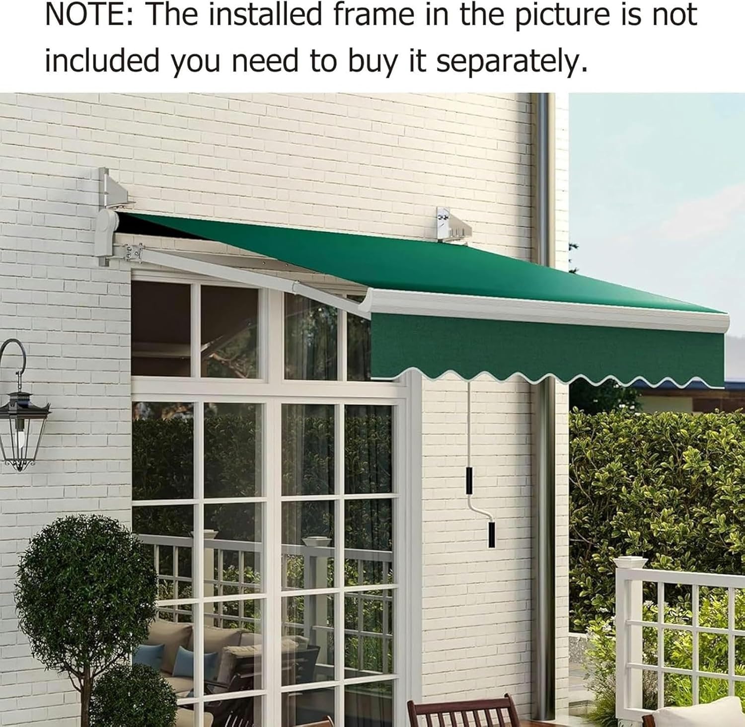 AMNOOL Patio Awning Fabric Replacement Polyester Canopy Cover top Waterproof Cloth Retractable Sun Shade Valance Outdoor Canvas shelter (Without Frame)