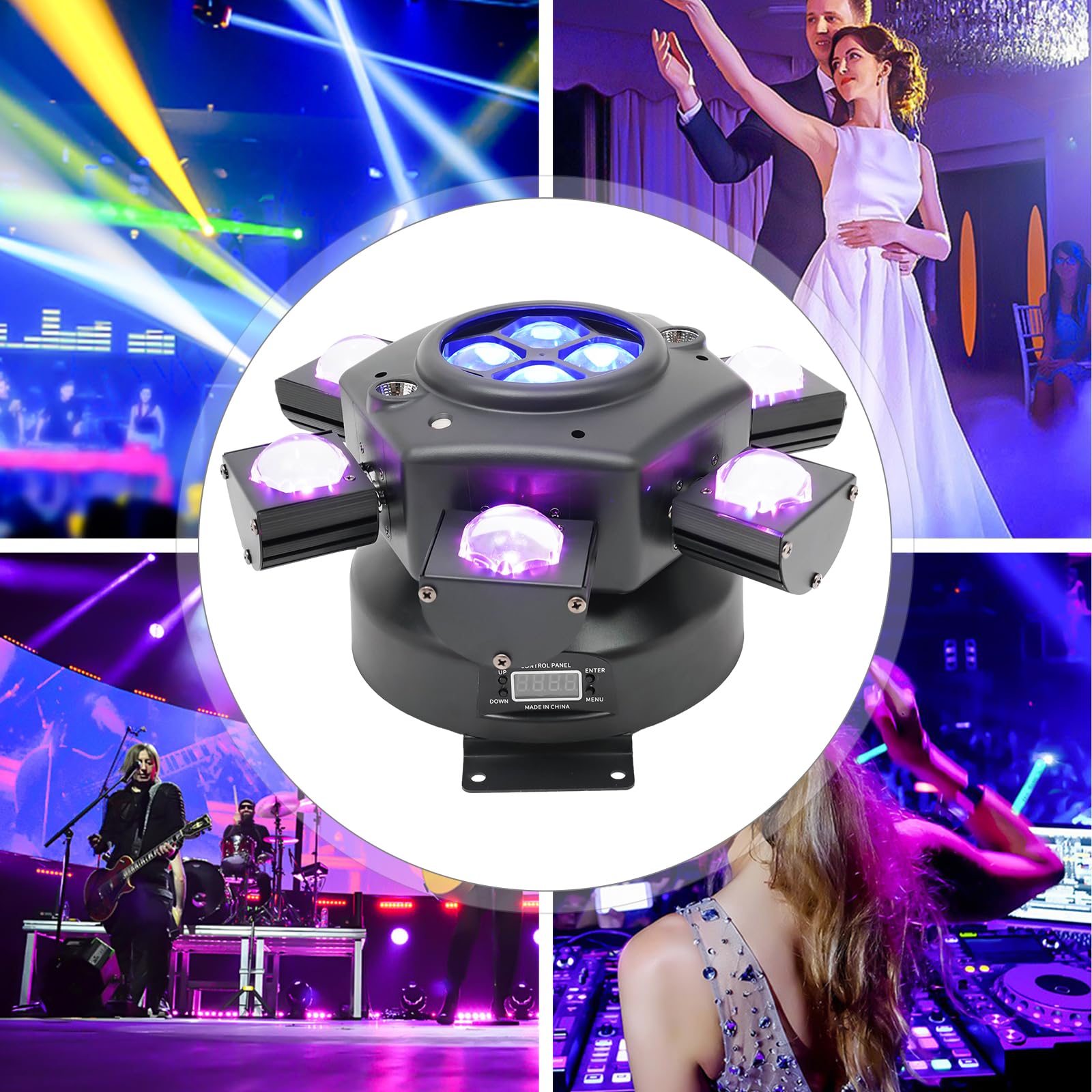 DMX512 - Luce LED da palcoscenico da 150 W, con cavo di alimentazione, supporto per DJ, banda, bar, pub, club