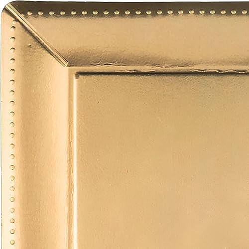 Miniatura 3 de Kaya Lujosos platos desechables de papel con cuentas de borde cuadrado dorado, 13 pulgadas (paquete de 10), elegantes y ecológicos, perfectos para