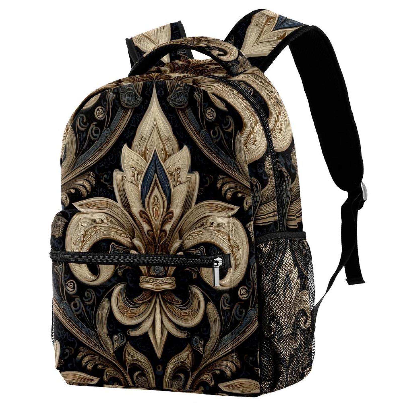 Mochila para libros resistente al agua con estampado étnico retro 7
