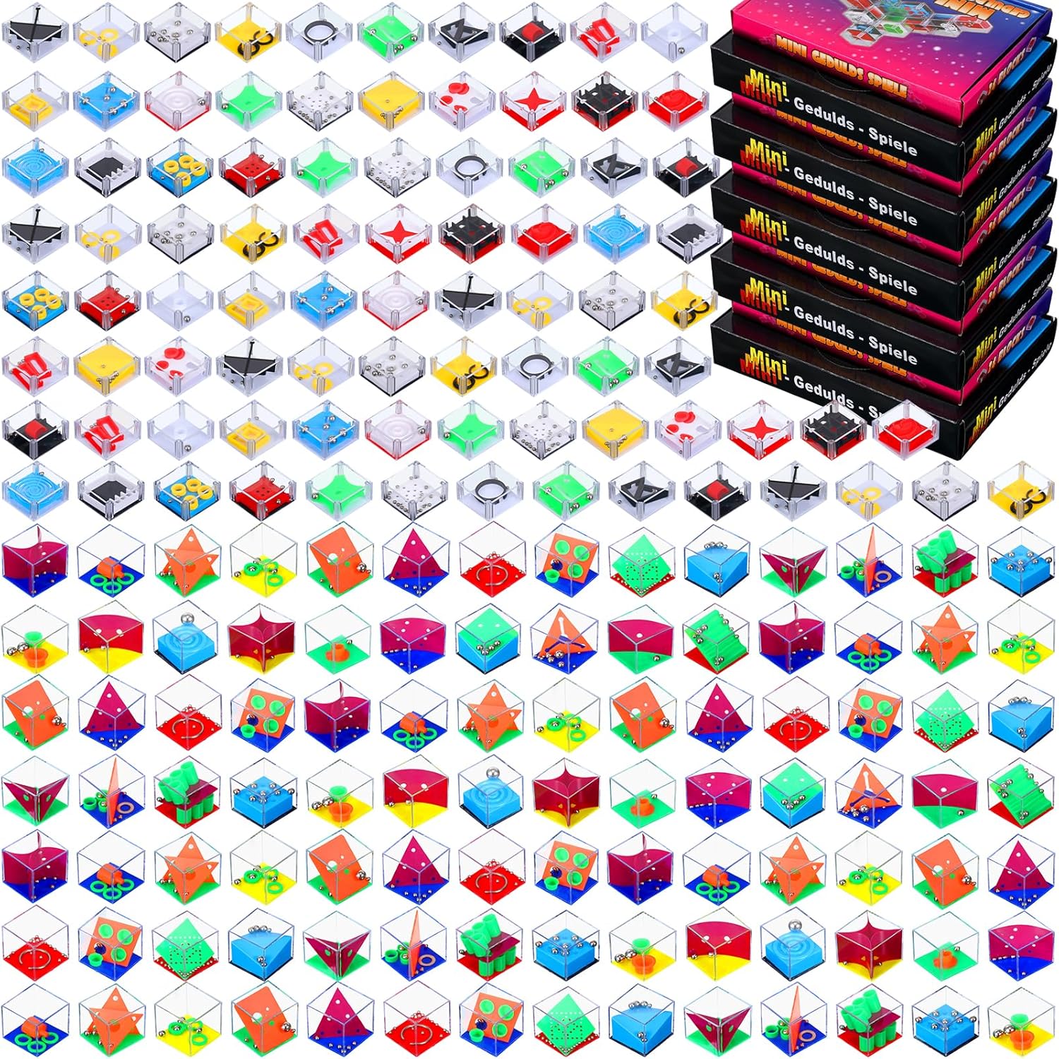 Lenwen 240 pcs Brain Teaser Puzzle Mini Fidget Puzzle Cubes 3D Ball Maze Cube Cubes Party Favor Games Challenge Decompression