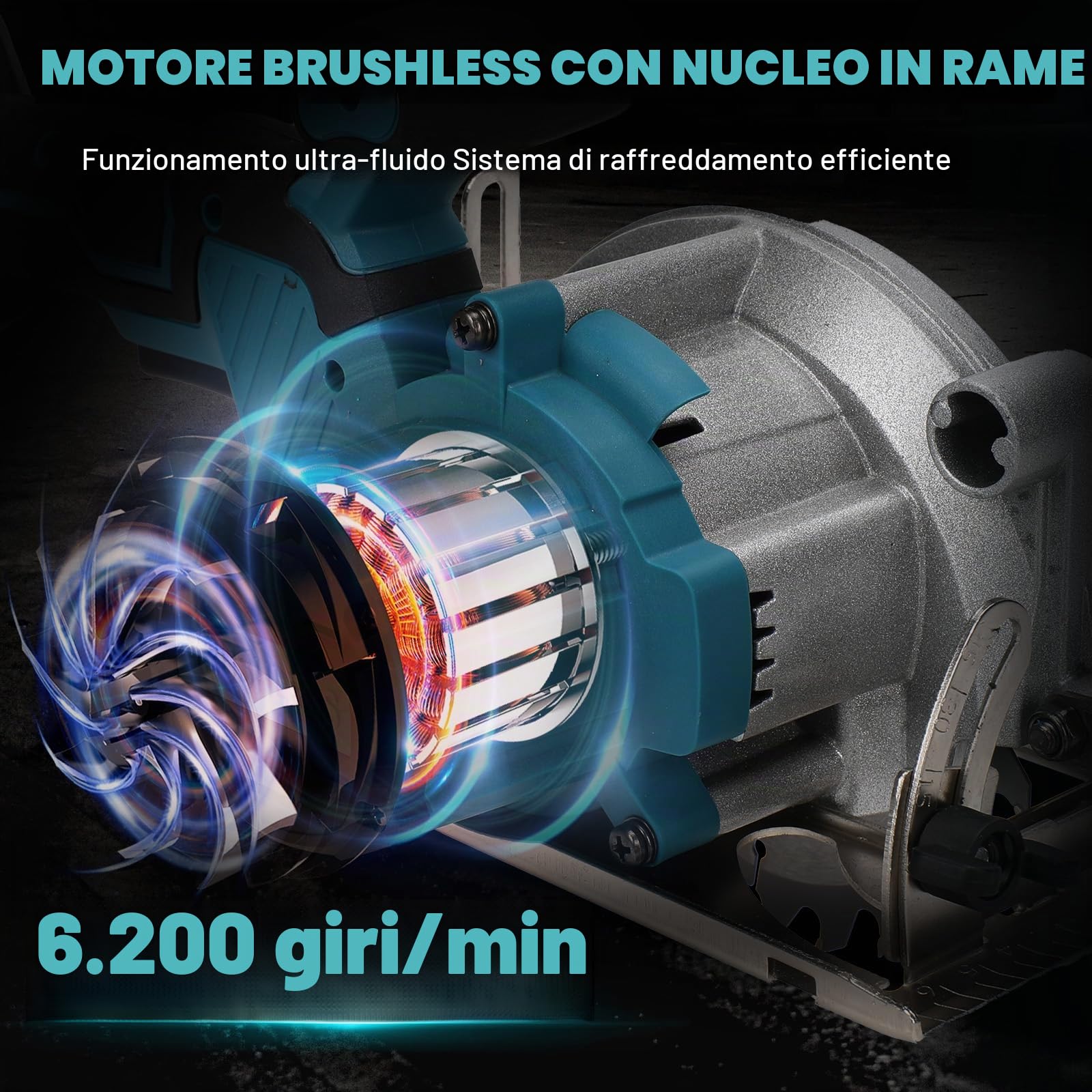 Sega circolare senza fili per Makita 18 V, batteria al litio, senza spazzole, mini sega circolare a mano con 2 lame, mini sega circolare per tagliare piastrelle e legno (140 mm)