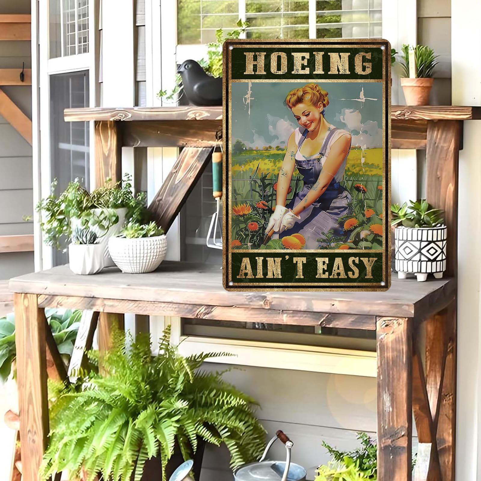 Cartel De Jardín Divertido Vintage Para Decoración De Jardín, Jardín 