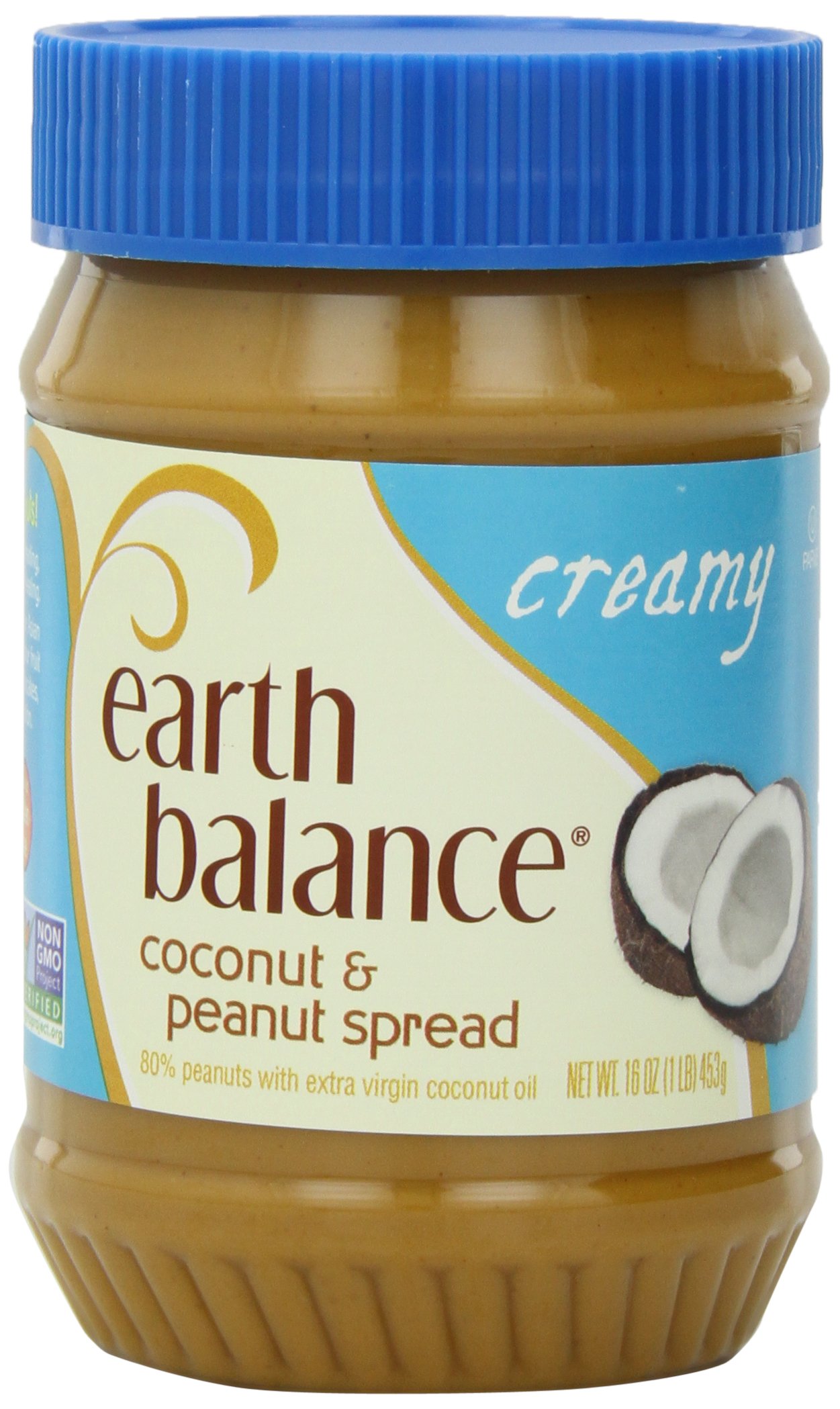 Earth BalanceCoconut and Peanut Butter Spread, Creamy, 16 Ounce (Pack of 12)