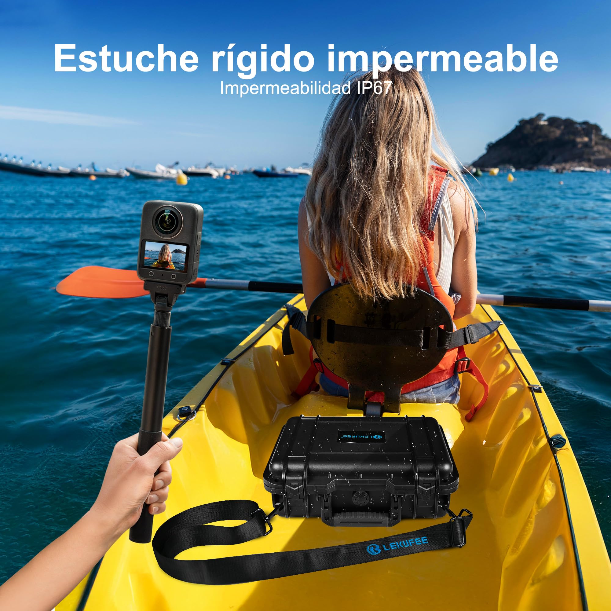 LEKUFEE Maletín Rígido Impermeable para dji Osmo 360, Pack Aventura Osmo 360,Estuche de Carga dji Mic 3/2/Mic Mini,Más Accesorios (Solo Estuche)
