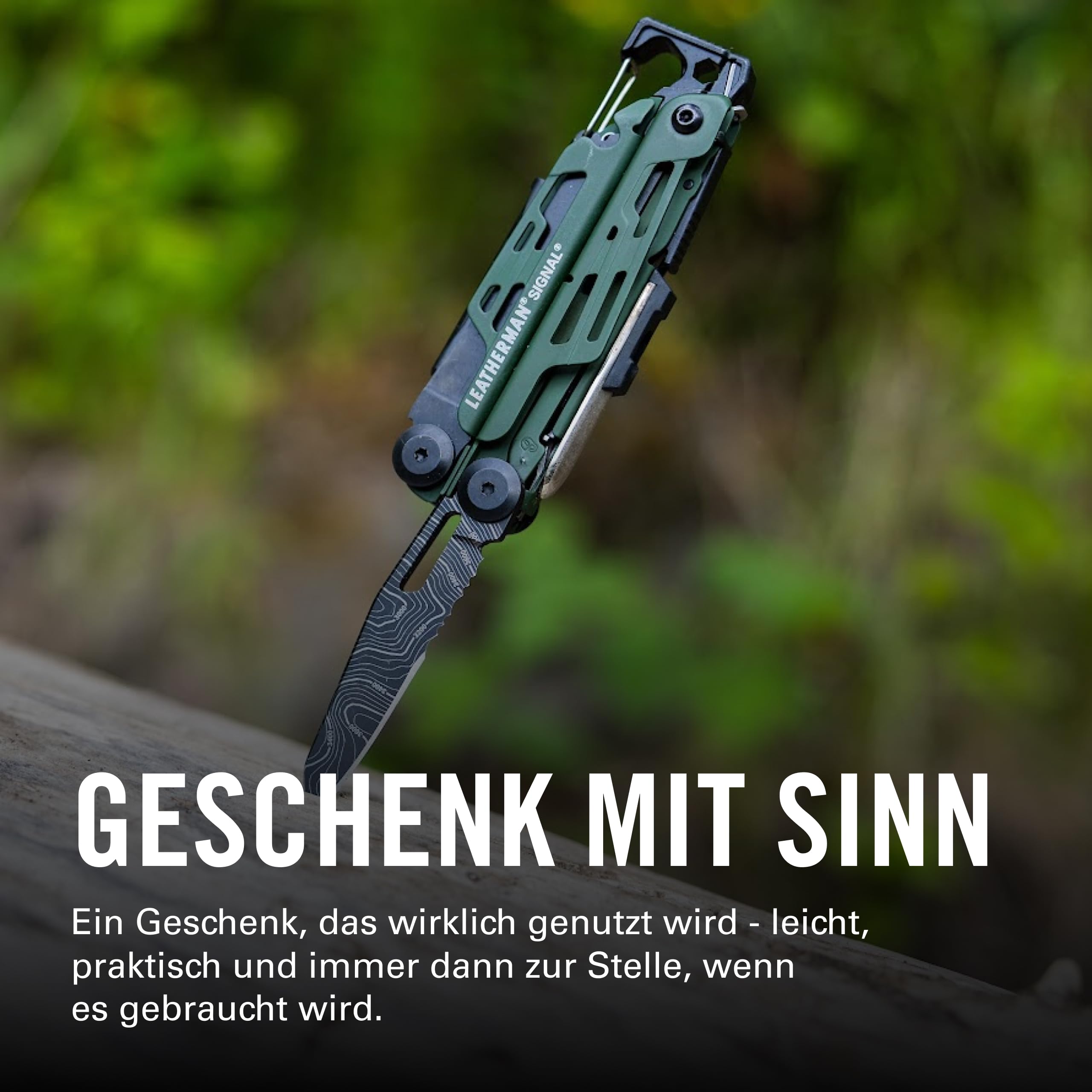 Leatherman Signal Multi-Tool - 19 Werkzeuge für Camping & Survival - Grün