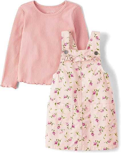 Baby Girls' and Toddler Long Sleeve Top and Skirtall Dress Set