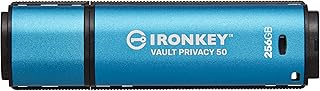 Kingston IronKey Vault Privacy 50 256GB Encrypted USB | FIPS 197 | AES-256bit | BadUSB Attack Protection | Multi-Password Options | IKVP50/256GB