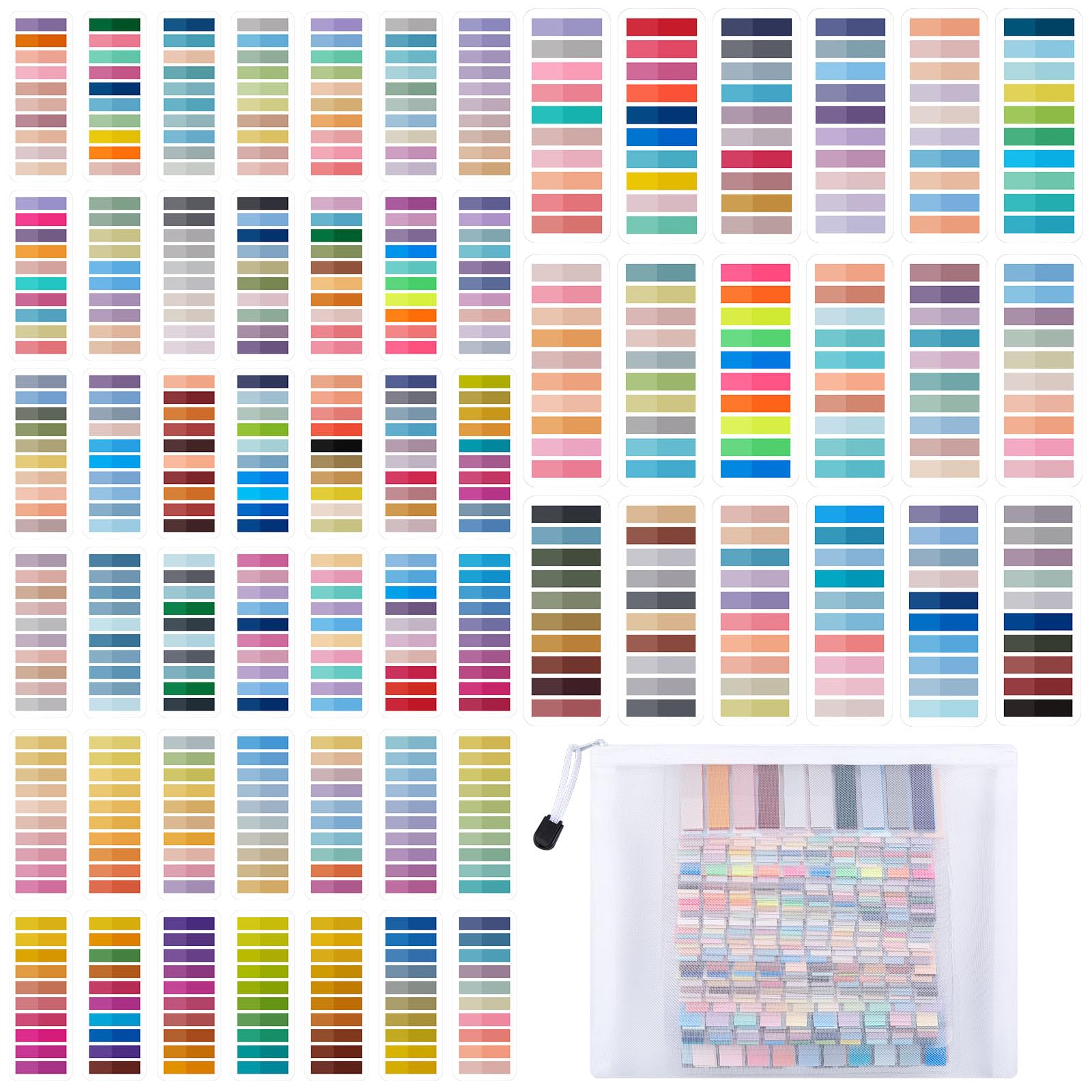 ReliThick 12000 Pcs Sticky Tabs for Books Transparent Sticky Notes with Storage Bag Multicolored Annotation Tabs Writable Page Markers Book Flags Strip for Annotating Reading Supplies Bookish Gift