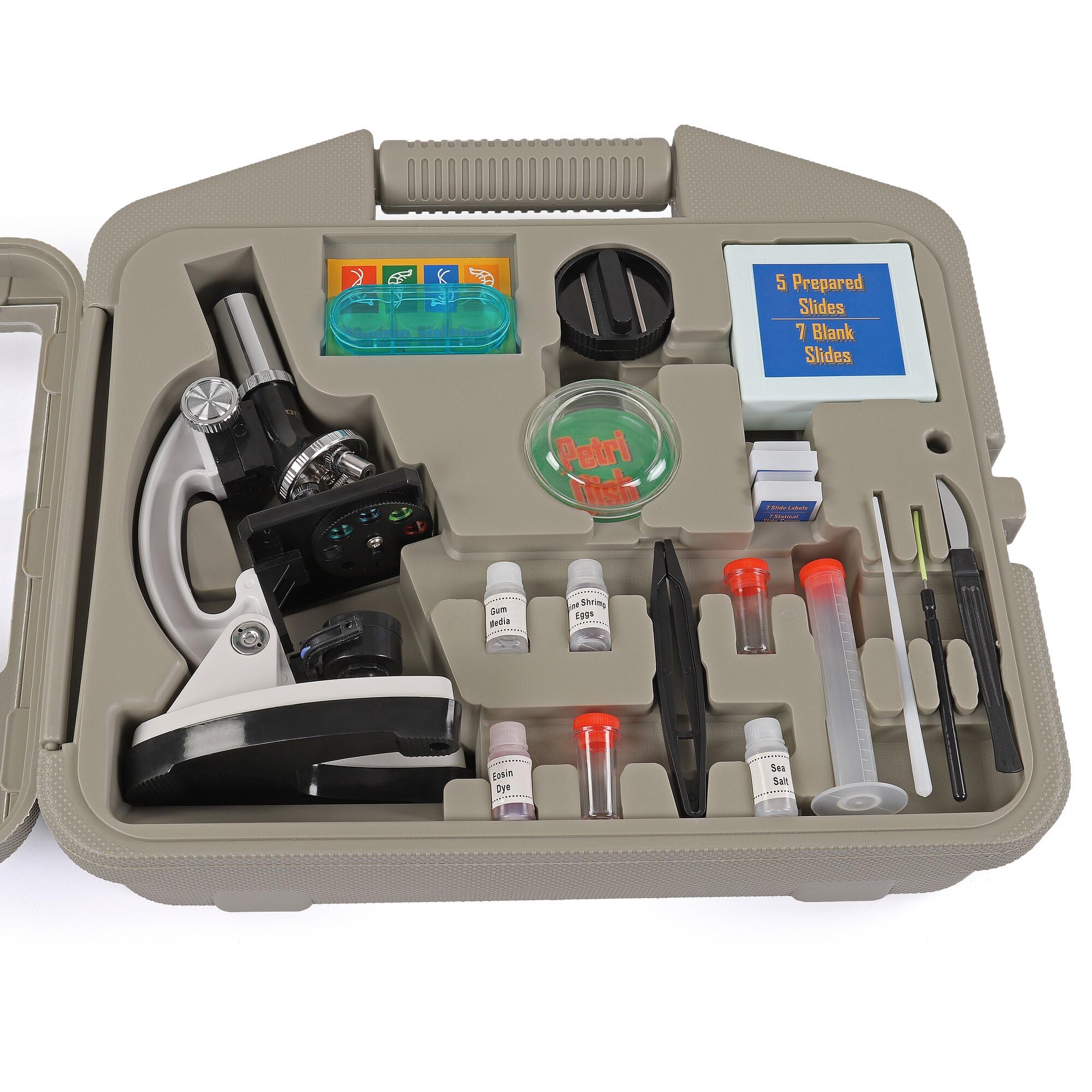 Omegon Microscopio MonoView, Juego de microscopía,1200x