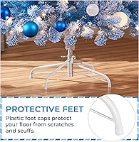 Vista 63 de Yaheetech Árbol de Navidad artificial preiluminado de 4.5 pies con luces blancas cálidas incandescentes, árbol de Navidad preiluminado completo