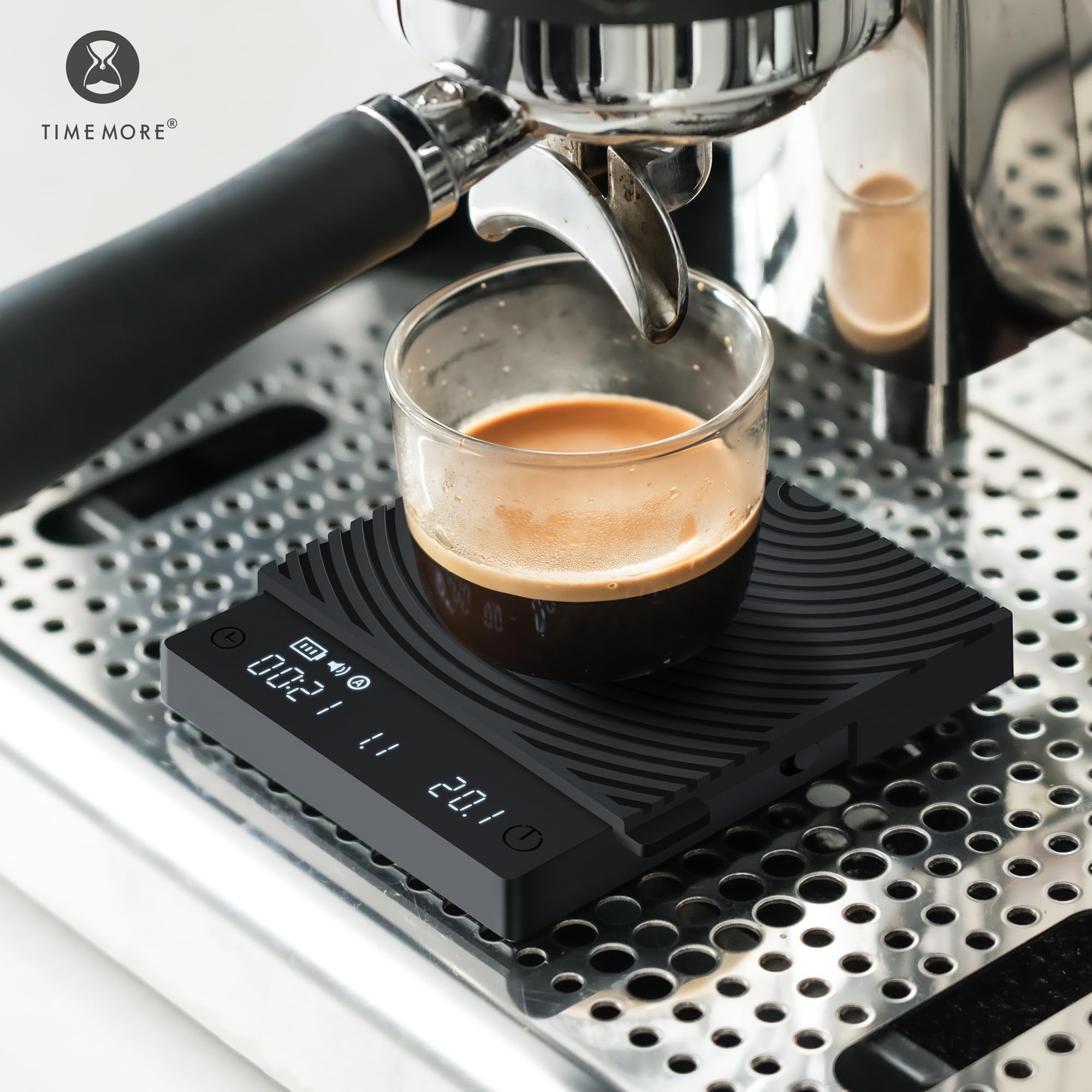 TIMEMORE Black Mirror Mini, balanza digital para café con temporizador, 2 kg/0,1 g, función de flujo, compacta y portátil, almohadilla protectora de silicona, balanza para espresso, negra