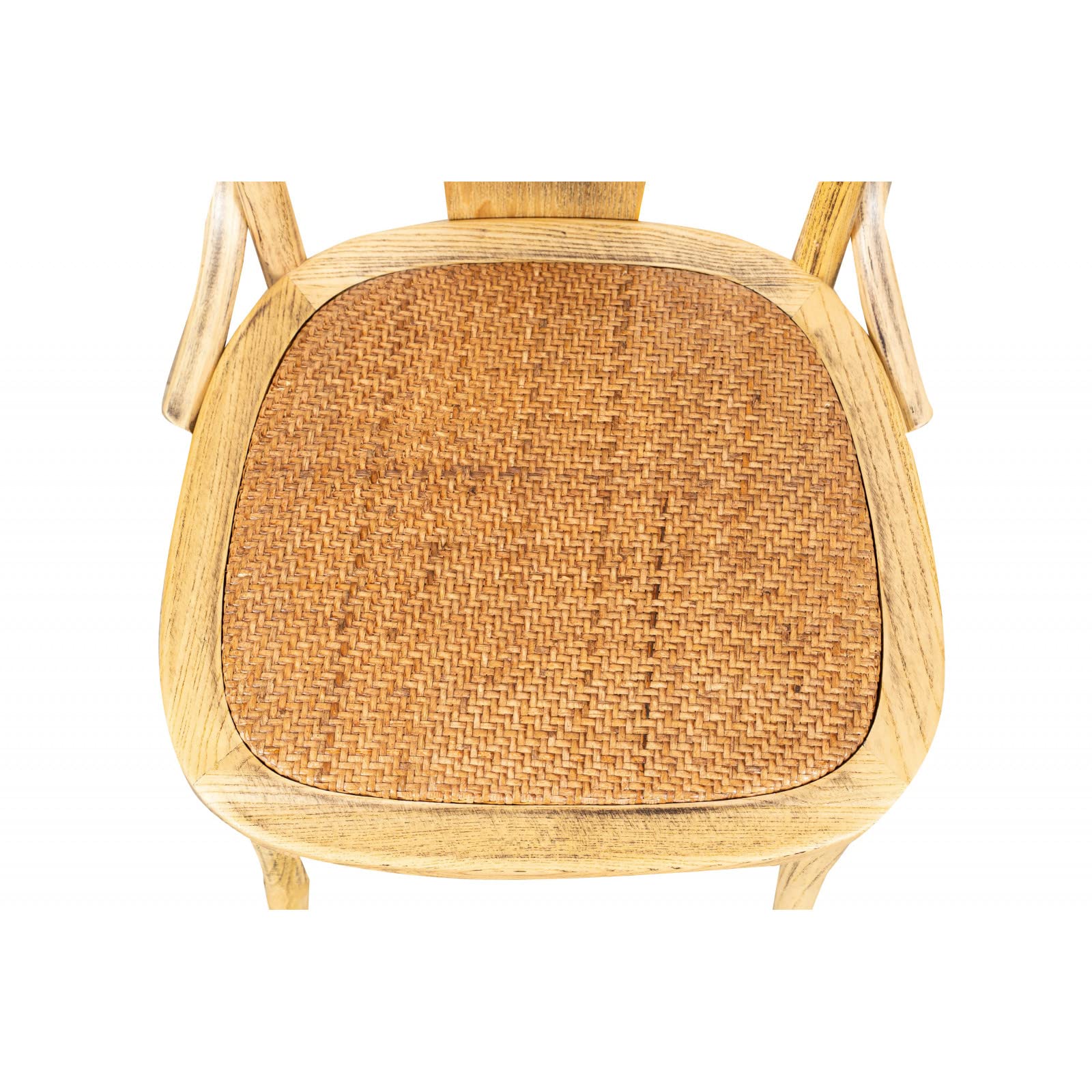 Sedia In Legno Massello Con Seduta In Rattan – Schienale A Croce Stile Bistrot, Perfetta Per Cucina E Sala Da Pranzo
