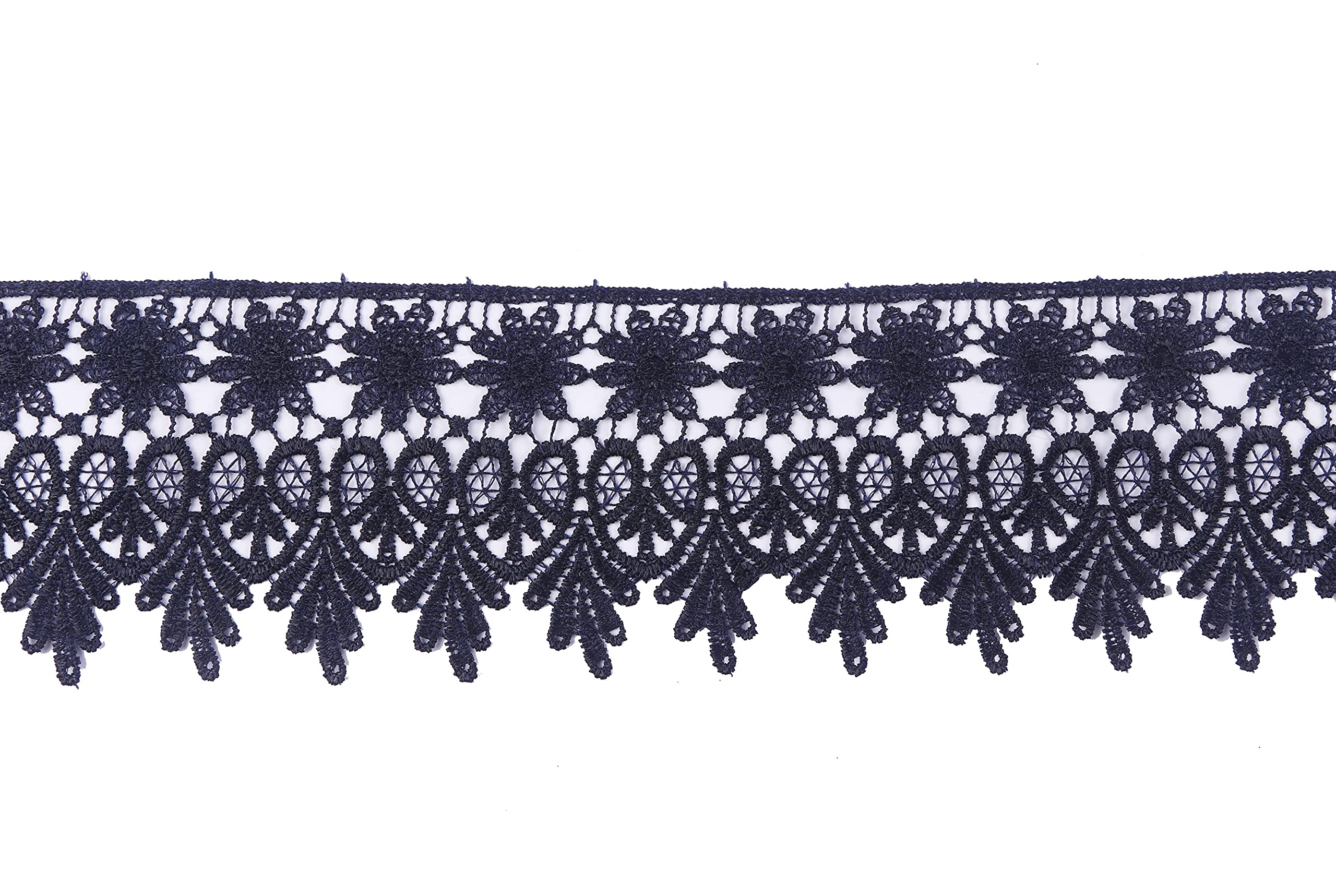 Dentelle de 4,6 m ruban bleu marine large 7,6 cm customisation couture