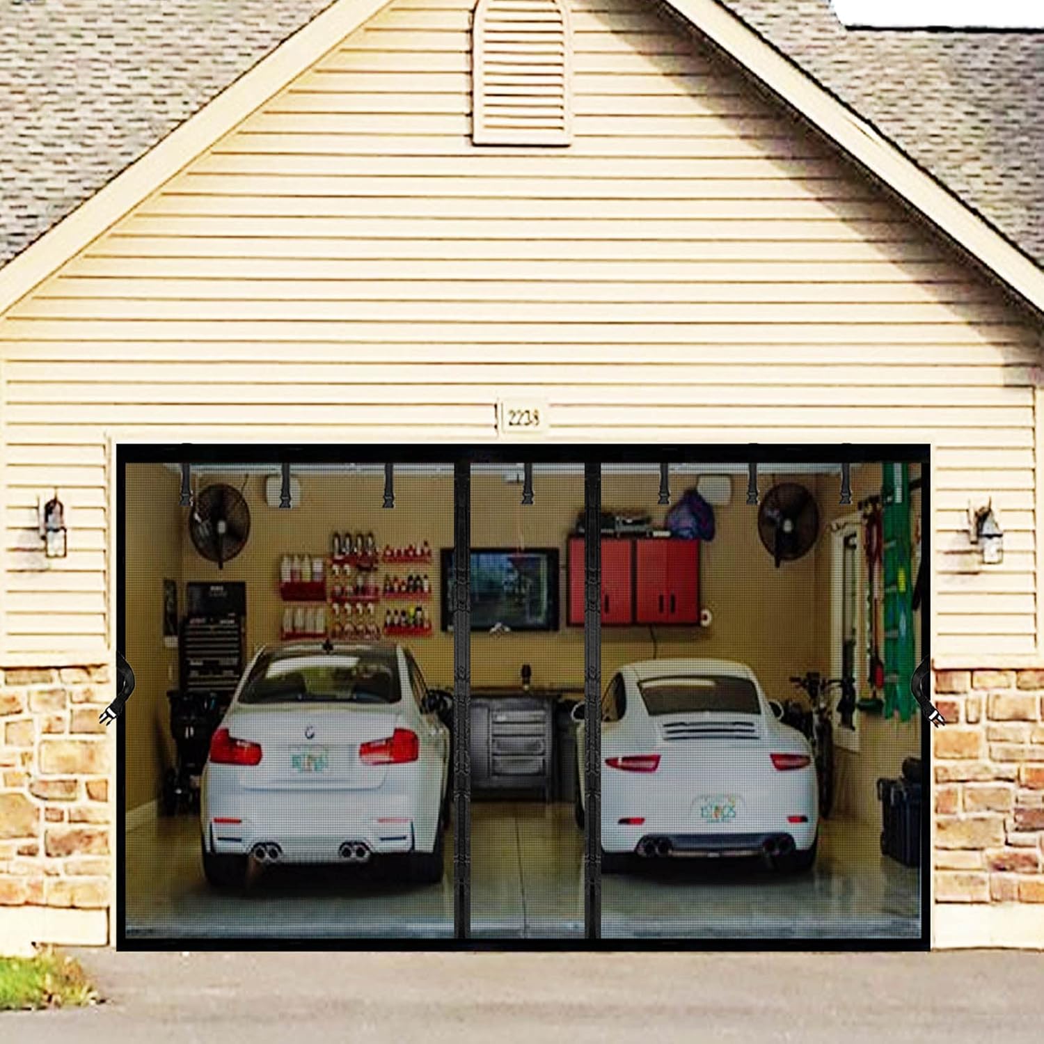 Garage Door Screen for 2 Car Garage 16x8ft Retractable 2024