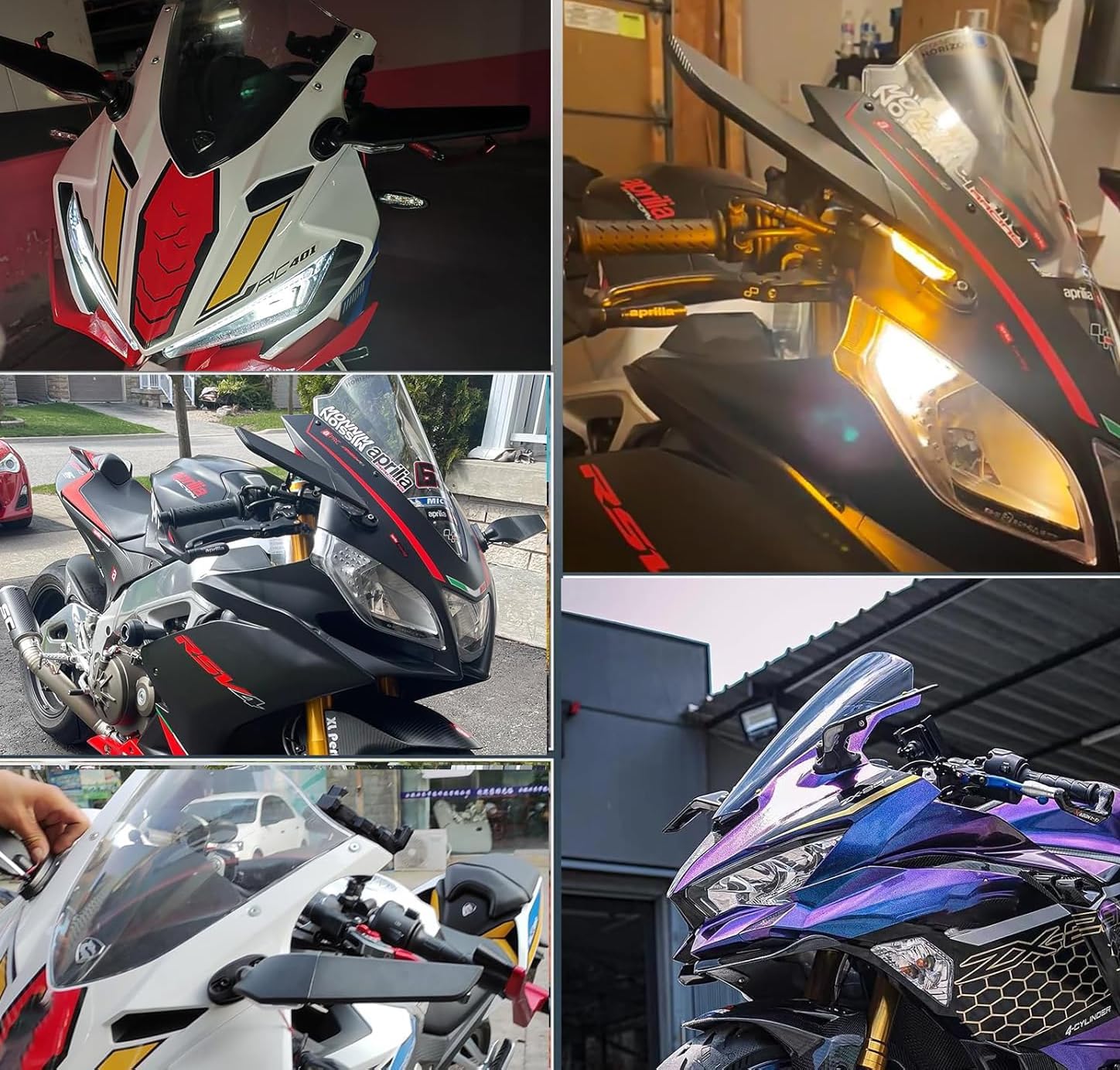 Motorcycle Rear View Mirrors Winglets Mirrors with LED Turn Signal Lights Stealth Mirror Fit for Honda CBR300R 500R 600RR Yamaha R1 R6 R3 Kawasaki Ninja ZX4R ZX6R ZX10R Suzuki GSXR 600 750