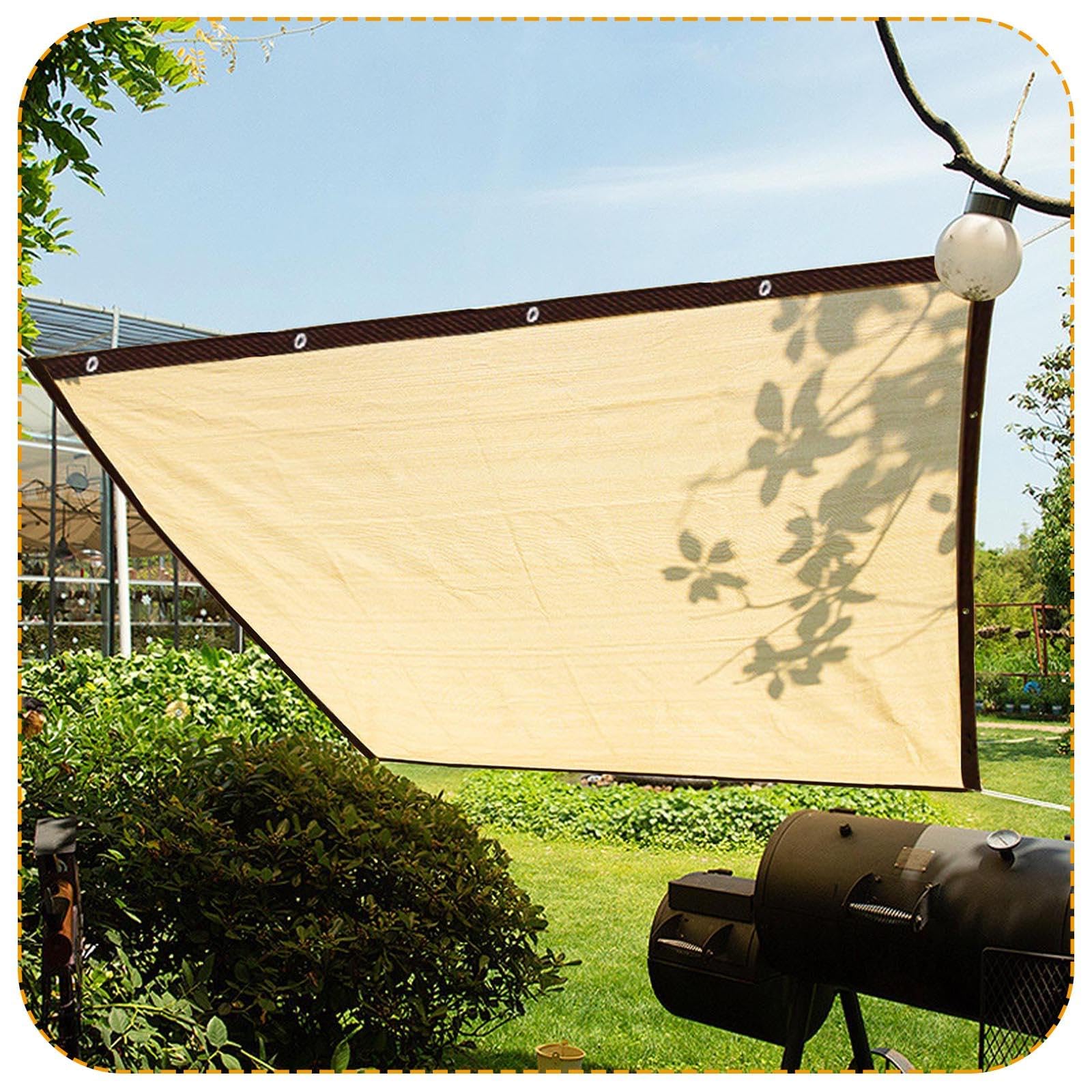 Kgudys Beige Sunblock Shade Cloth 2Mx3m 3Mx4m 3Mx5m 4Mx4m, Shade Net,Uv Protection & Cooling Netting,Breathable Shading Net Cover For Greenhouse Gardens Patios Shelters Cars,-2X3m/6.6X9.8ft
