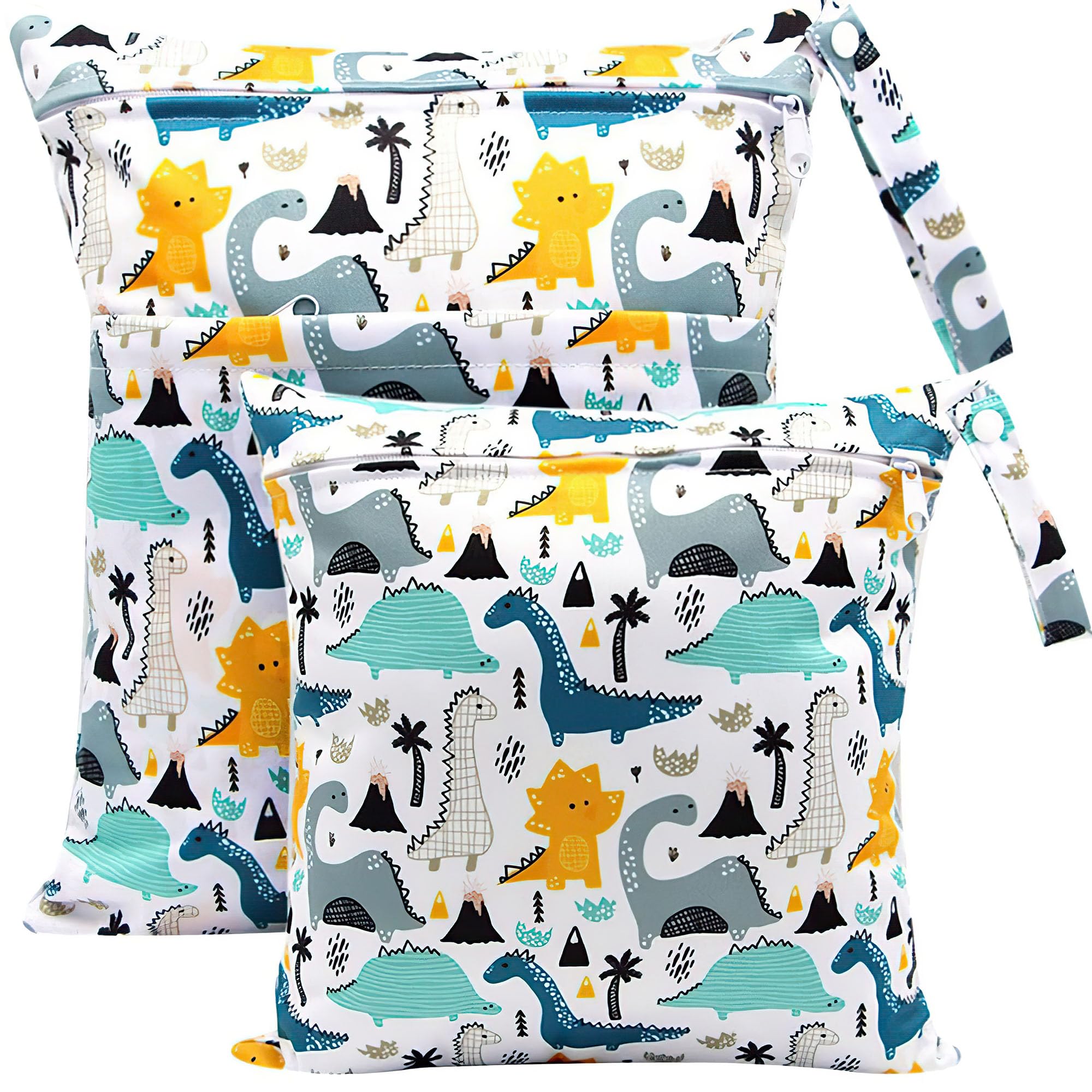 Loscarol,2 Stück wetbag Kindergarten groß，nasstasche Wet Bag windeltasche organizer，nassbeutel Kindergarten personalisiert for Baby stoffwindeln (Regenbogen)