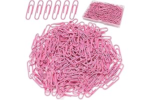 Elisel Small Paper Clips, 200PCS Pink Medium Paperclips(1.3 inch), Premier Coated Paper...