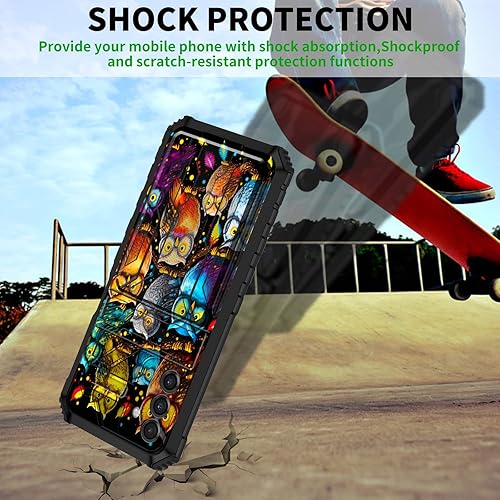 Miniatura 3 de CGFGHHUY Funda tipo cartera para Samsung A54 5G Galaxy A54 5G con soporte para tarjeta de crédito y soporte de doble capa de PC duro TPU suave funda