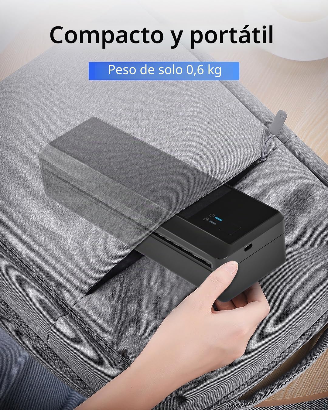 Impresora Térmica A4, Impresora térmica portátil con 3 Rollo de Papel térmico A4, Impresora Móvil Compatible con iOS & Android, Impresora Térmica Bluetooth para Viajar casa Oficina Escuela