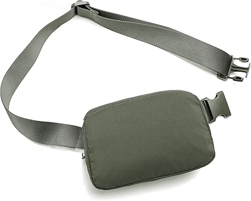 Miniatura 7 de Riñonera Bolsa de Cintura Bolso Cruzado Bolsa de Cadera para Correr Senderismo Viajes Entrenamiento Correa Ajustable para Mujeres, Gris oscuro,