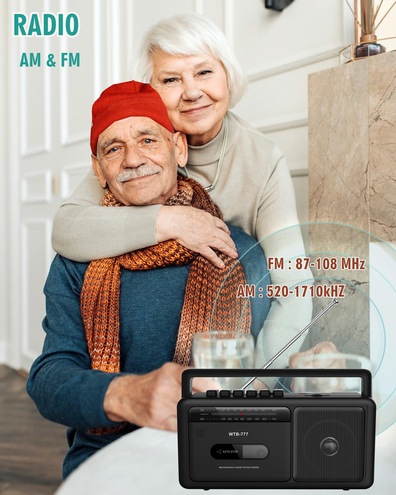 Amazon.com: WTB-777 Portable Cassette Player Boombox, AM/FM Radio