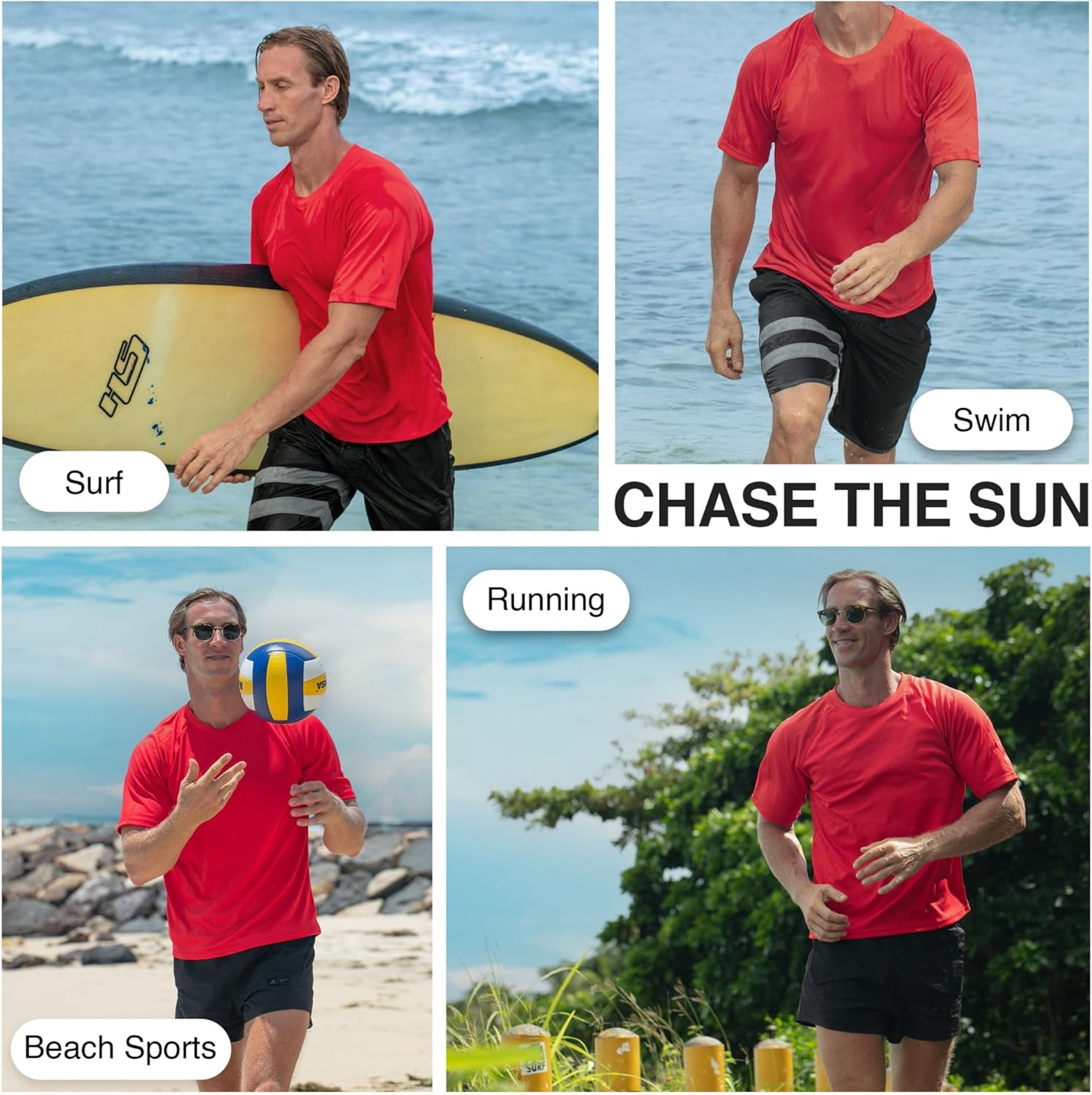 Kanu Surf Mens Short Sleeve UPF 50 Swim Shirt Rash Guard Sun Shirt (Regular & Extended Sizes) - Image 5
