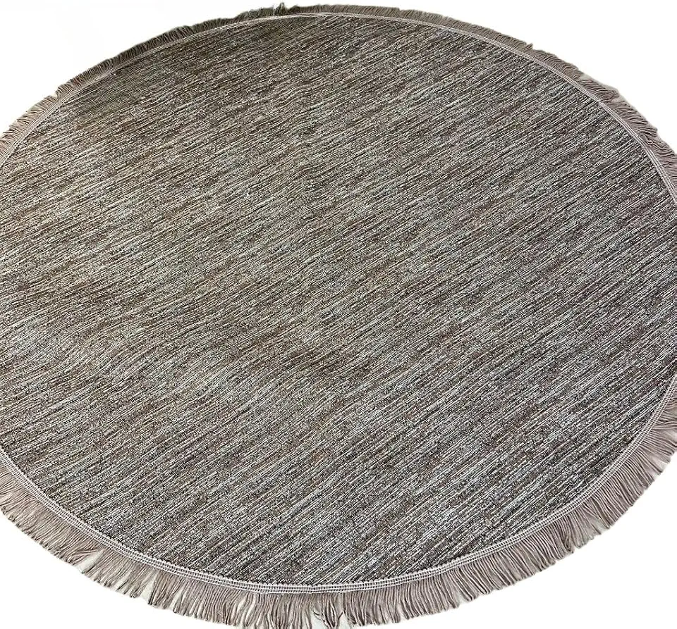 Tapete Redondo 140x140 cm para Sala Sem Pelo, Antialérgico, Lavável e Antiderrapante, Fácil Limpeza e Secagem Rápida