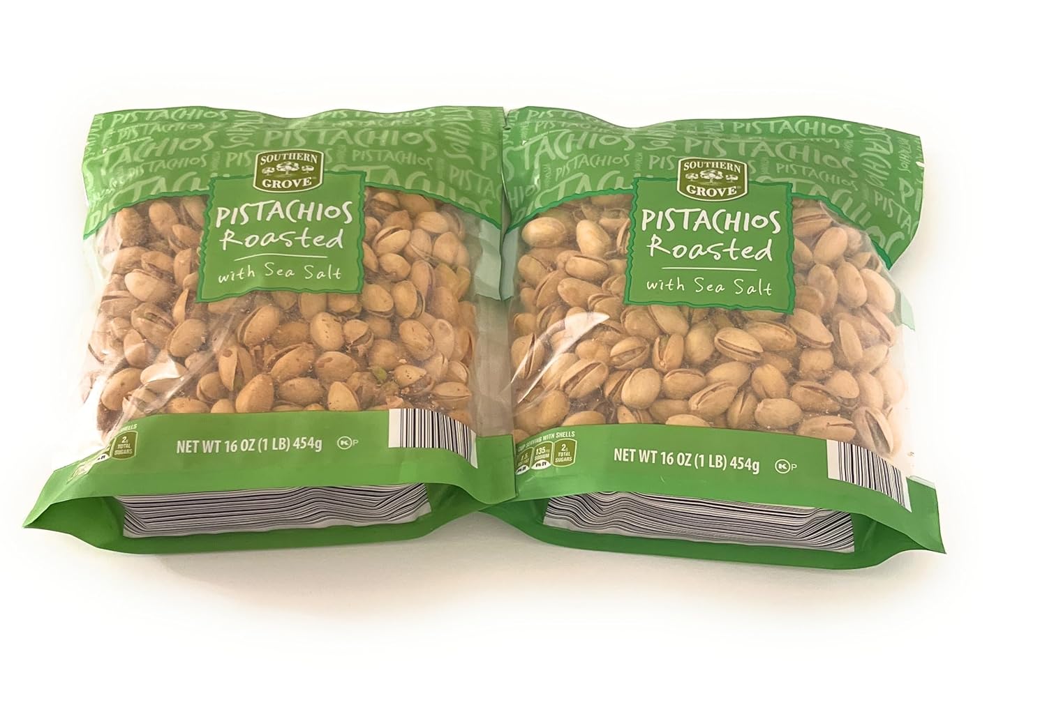 Pistachios, Roasted with Sea Salt, Two Bags, Each 16 OZ (Total 32 Ounces), Shelled